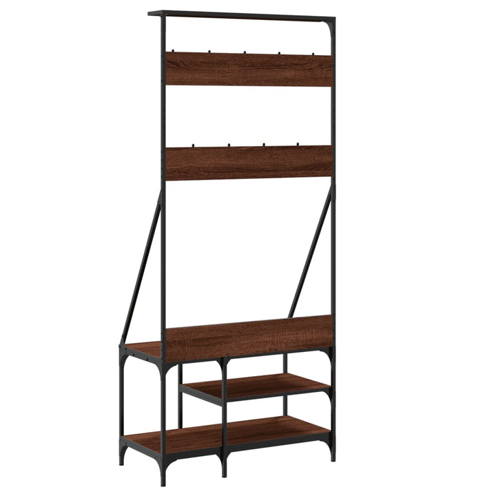 Suport De Haine Cu Raft Pantofi, Stejar Maro, 80X40X184 Cm