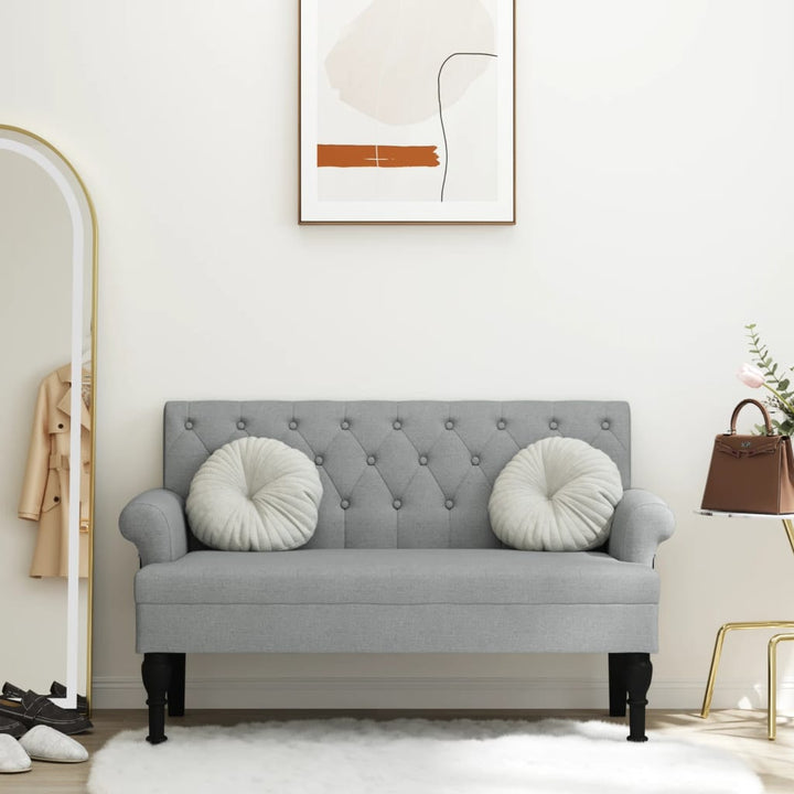 Bancă Cu Spătar, , 120X62X75,5 Cm, Textil