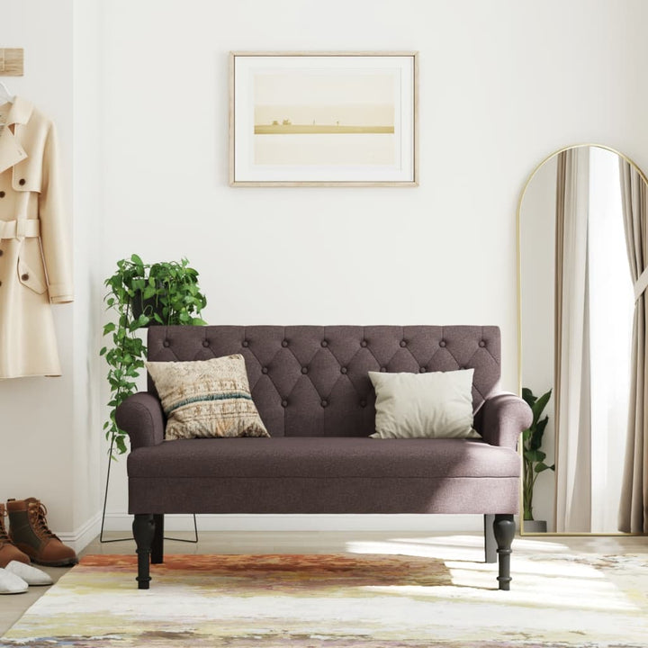 Bancă Cu Spătar, , 120X62X75,5 Cm, Textil