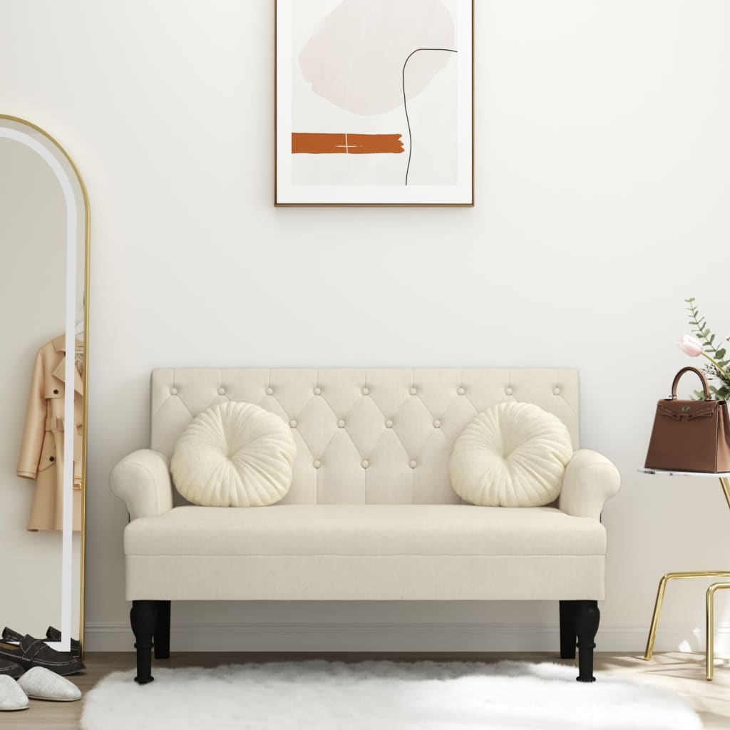 Bancă Cu Spătar, , 120X62X75,5 Cm, Textil