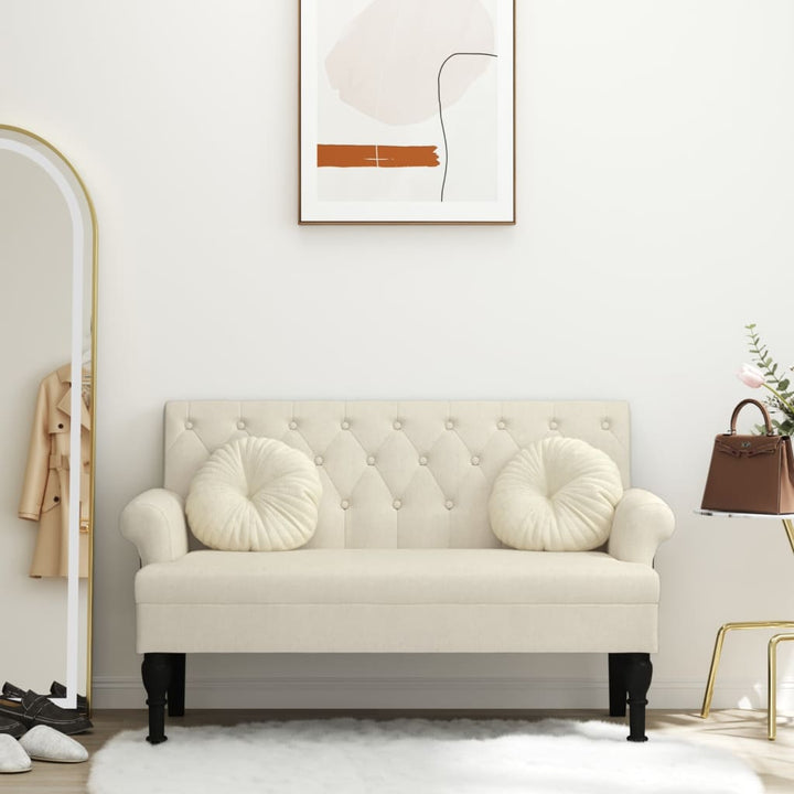 Bancă Cu Spătar, , 120X62X75,5 Cm, Textil