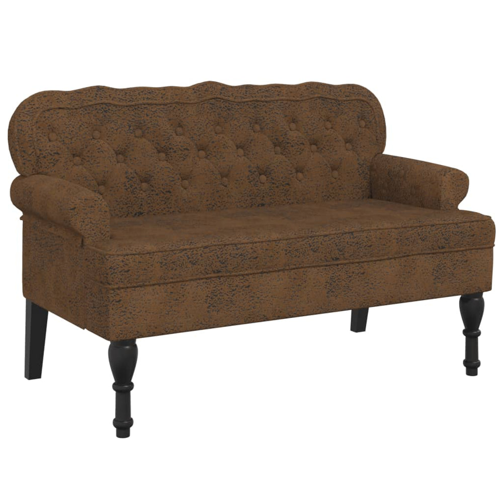 Banchetă Cu Spătar 119,5X64,5X75 Cm Piele Întoarsă Eco.