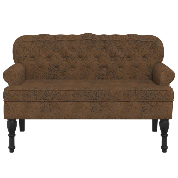 Banchetă Cu Spătar 119,5X64,5X75 Cm Piele Întoarsă Eco.