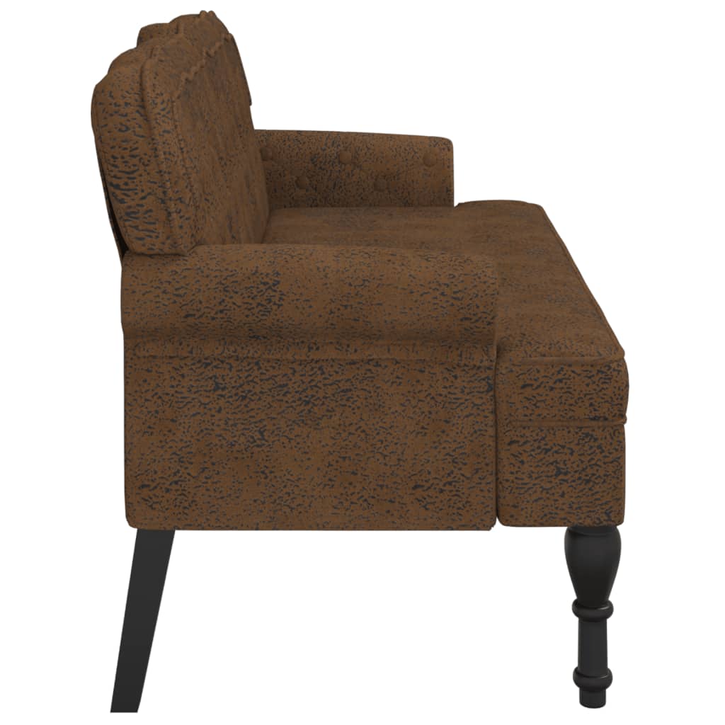 Banchetă Cu Spătar 119,5X64,5X75 Cm Piele Întoarsă Eco.