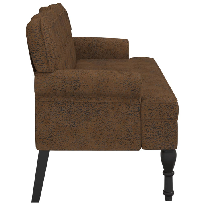 Banchetă Cu Spătar 119,5X64,5X75 Cm Piele Întoarsă Eco.