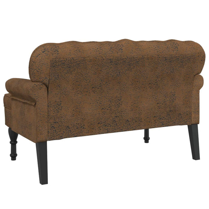 Banchetă Cu Spătar 119,5X64,5X75 Cm Piele Întoarsă Eco.