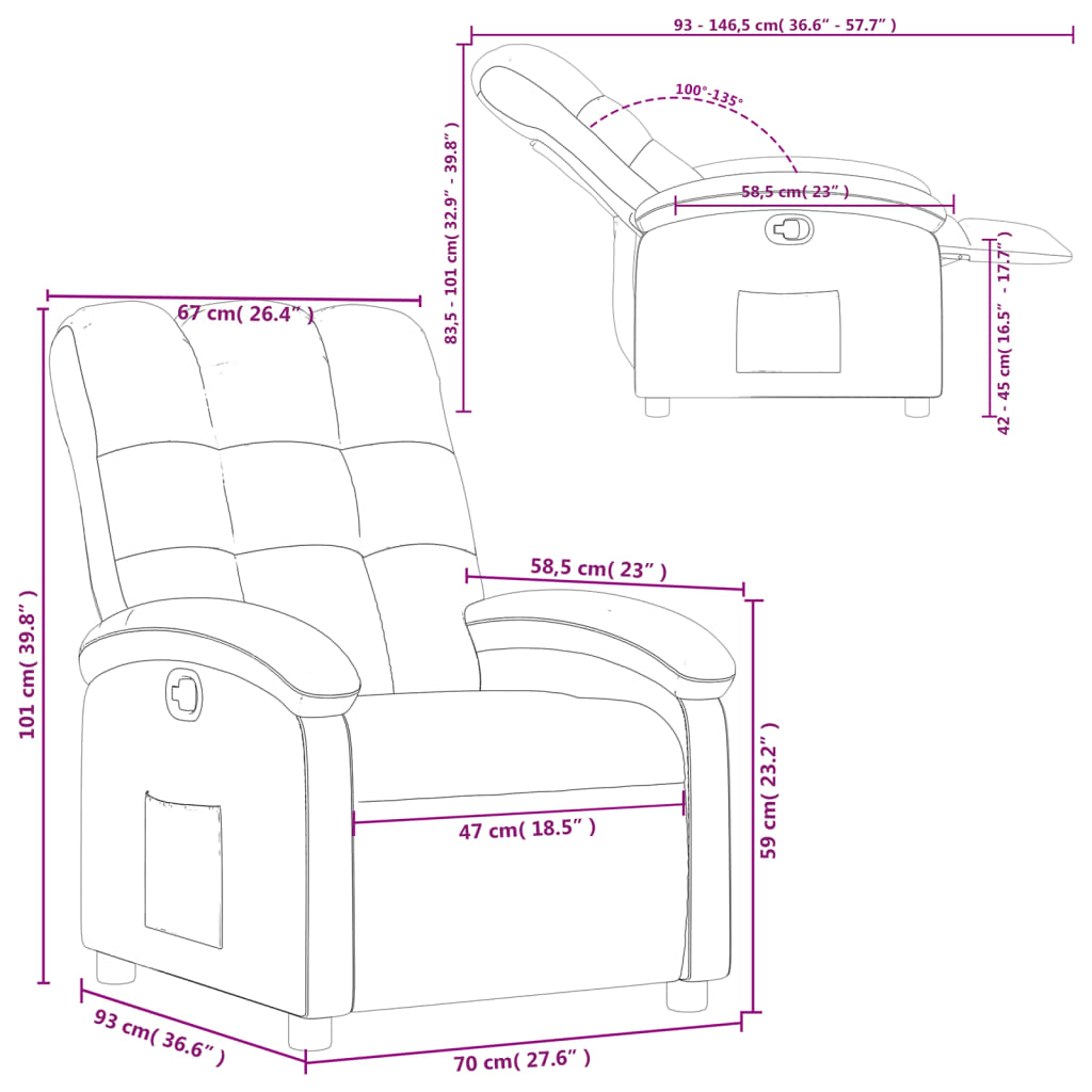 Fotoliu Rabatabil, , Material Textil