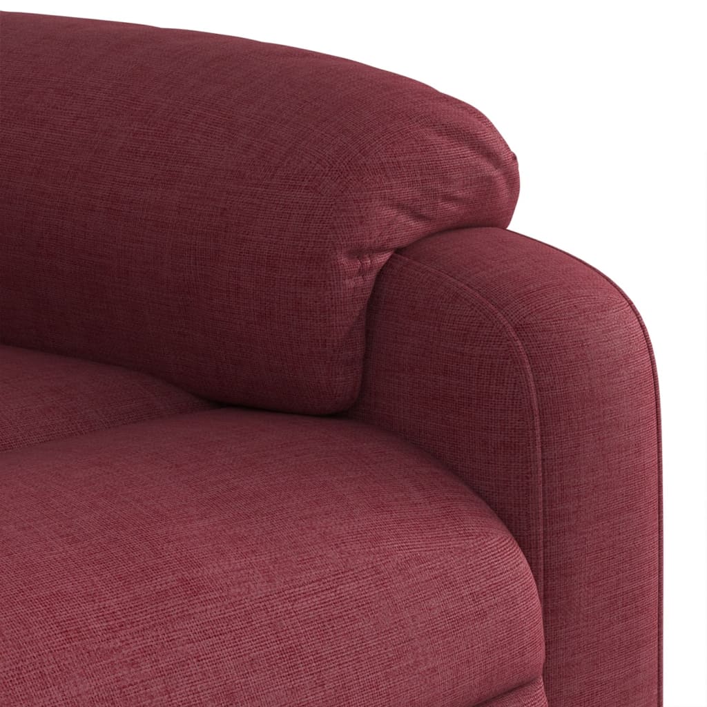 Vixl Fotoliu De Masaj Rabatabil, Roșu Vin, Material Textil