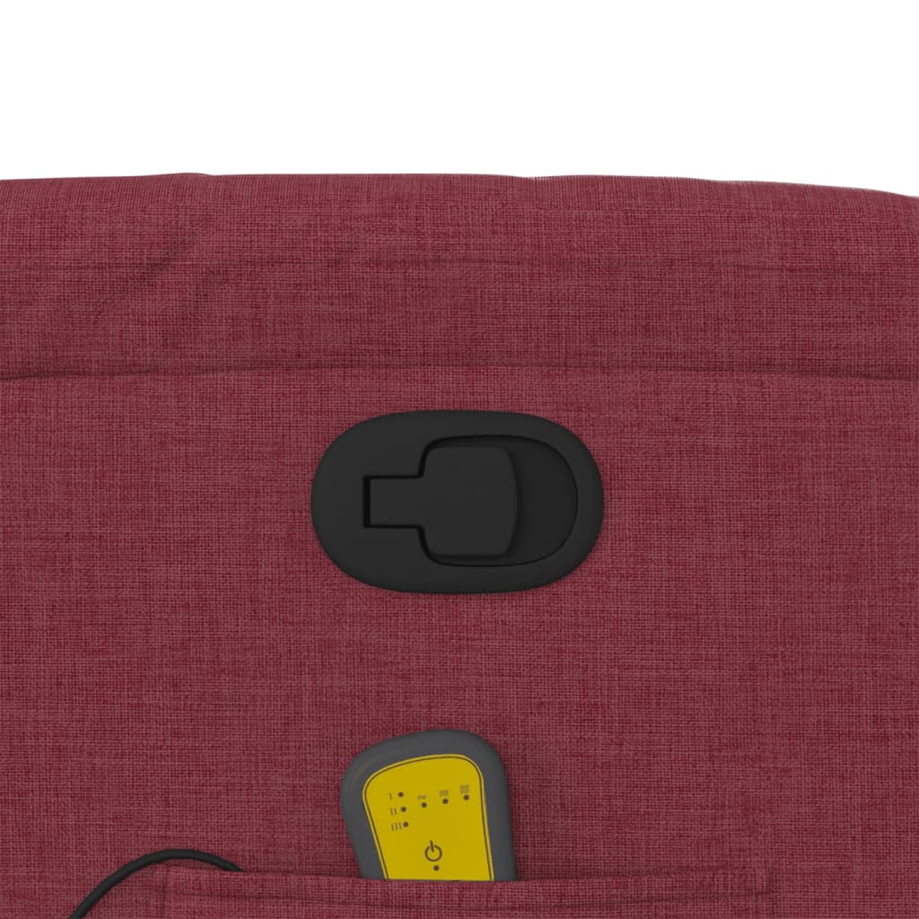 Vixl Fotoliu De Masaj Rabatabil, Roșu Vin, Material Textil