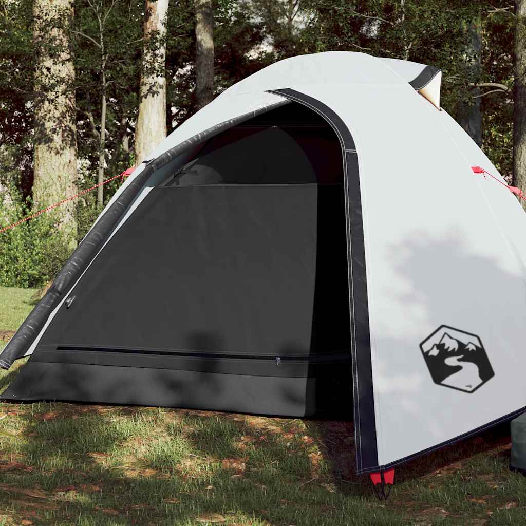 Cort Camping Cupolă Alb, Țesătură Opacă, Impermeabil