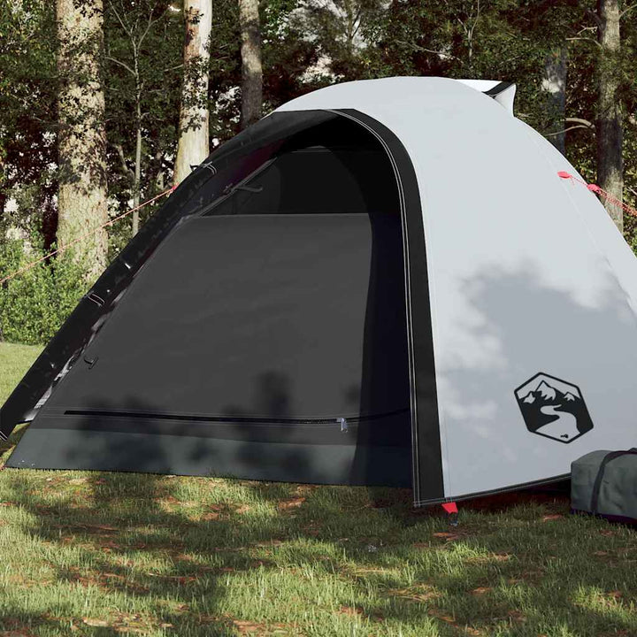 Cort Camping Cupolă Alb, Țesătură Opacă, Impermeabil