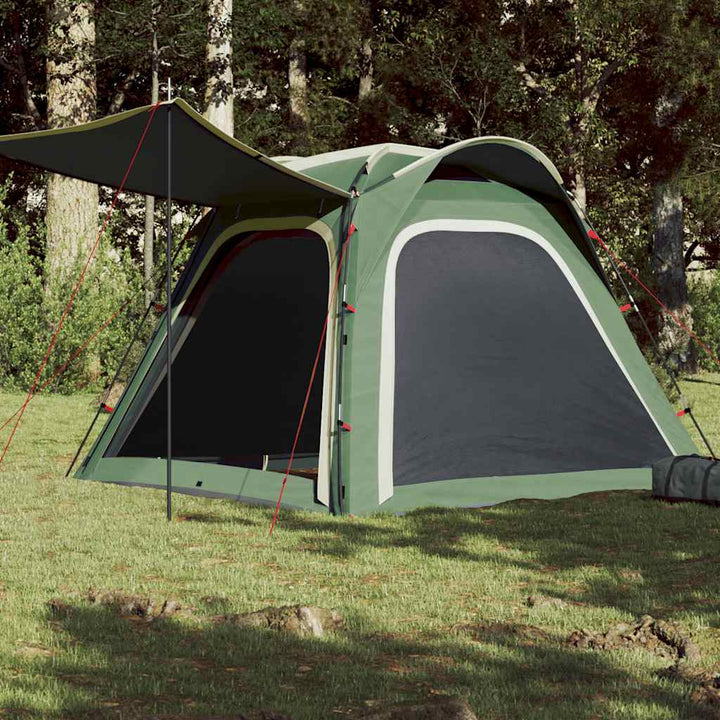 Cort Camping, 4 Persoane, Gri/Oranj, Impermeabil, Setare Rapidă