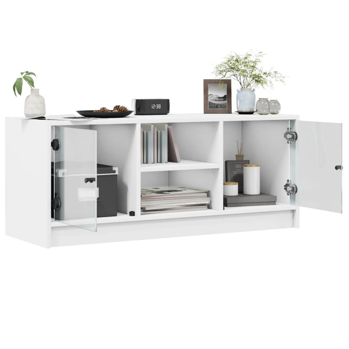 Comodă Tv Cu Uși Din Sticlă, , 102X37X42 Cm