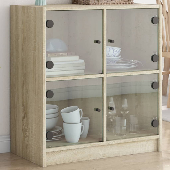 Dulap Lateral Cu Uși Din Sticlă, , 68X37X75,5 Cm