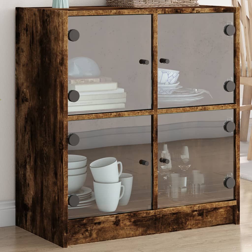 Dulap Lateral Cu Uși Din Sticlă, , 68X37X75,5 Cm