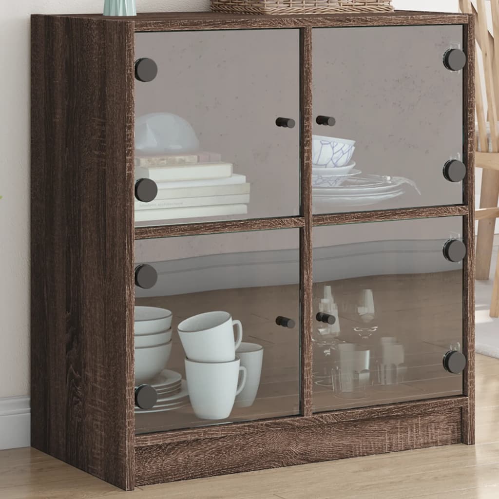 Dulap Lateral Cu Uși Din Sticlă, , 68X37X75,5 Cm