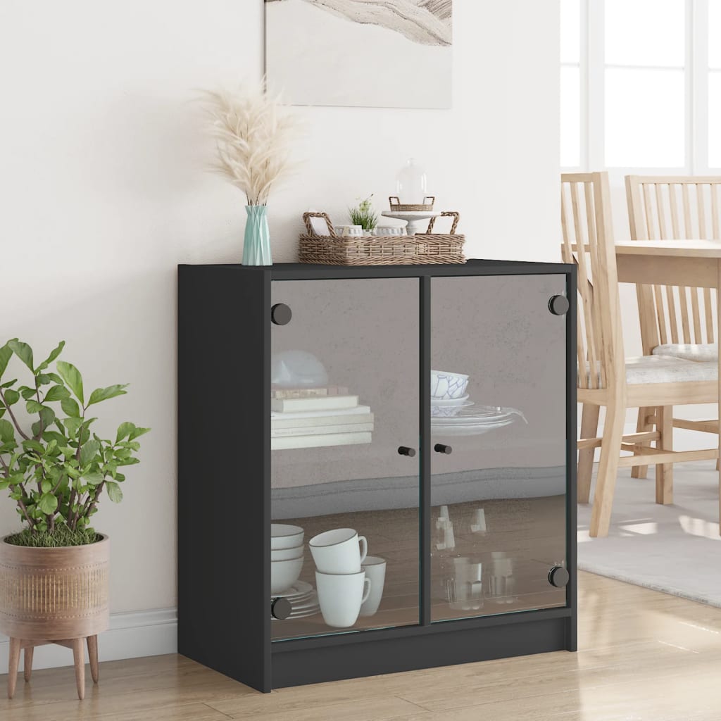 Dulap Lateral Cu Uși Din Sticlă, , 68X37X75,5 Cm