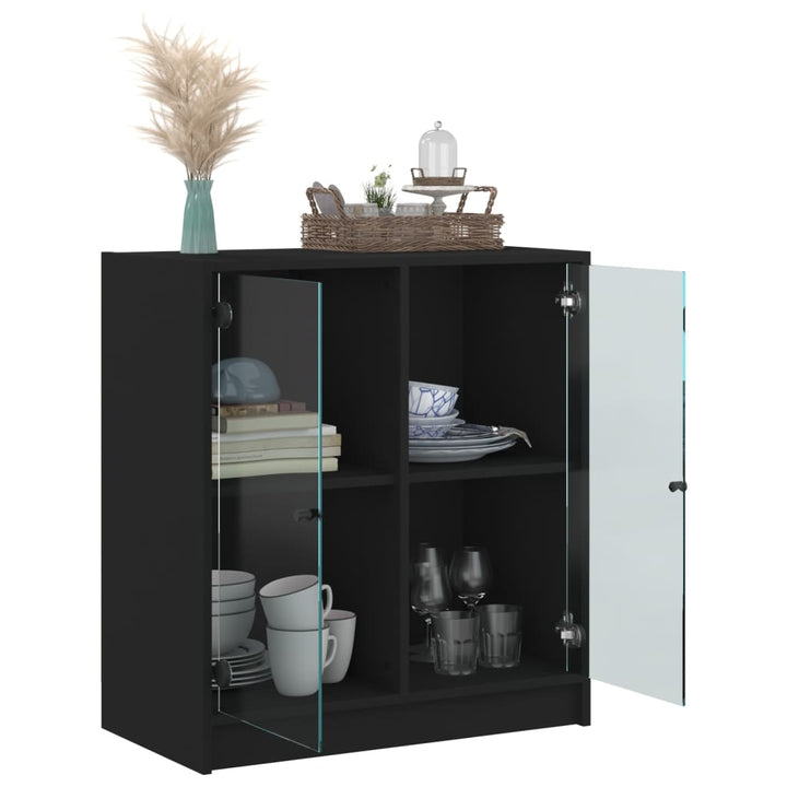 Dulap Lateral Cu Uși Din Sticlă, , 68X37X75,5 Cm