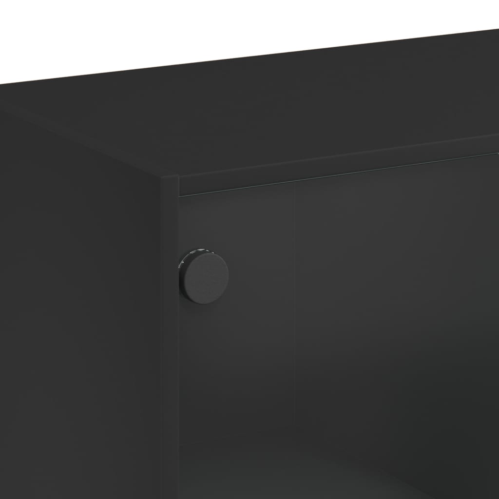 Dulap Lateral Cu Uși Din Sticlă, , 68X37X75,5 Cm