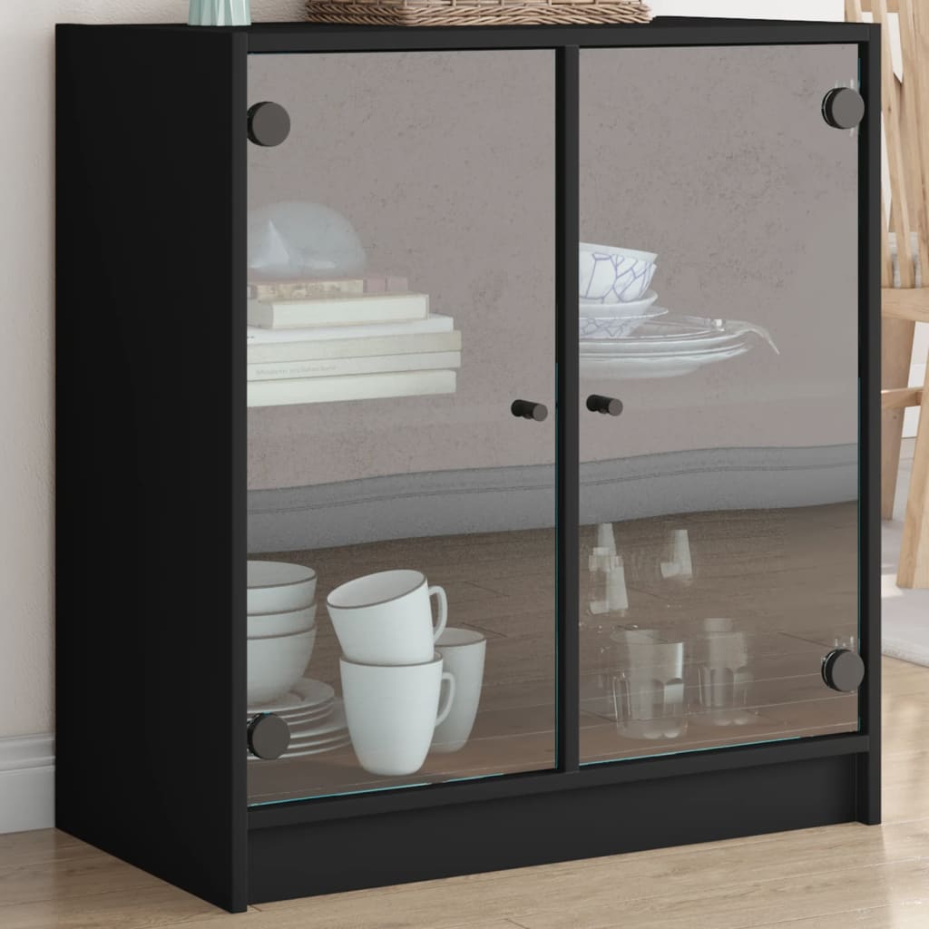 Dulap Lateral Cu Uși Din Sticlă, , 68X37X75,5 Cm