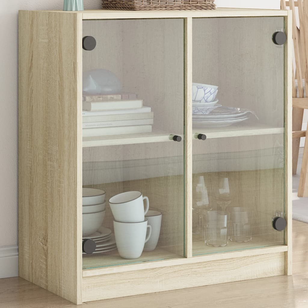 Dulap Lateral Cu Uși Din Sticlă, , 68X37X75,5 Cm