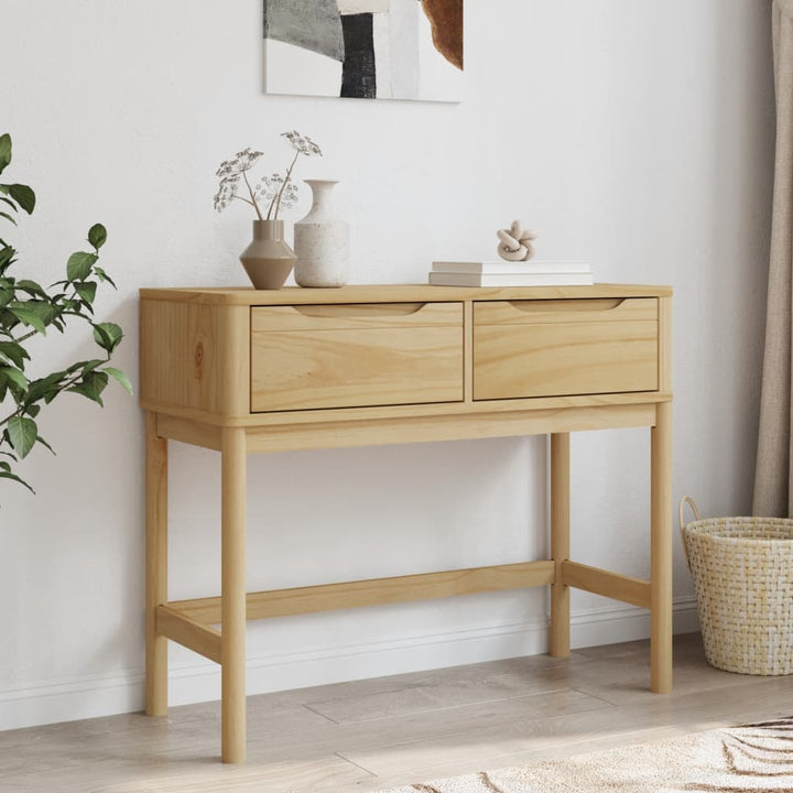 Măsuță Consolă Floro Maro Ceară 89,5X36,5X73 Cm Lemn Masiv Pin