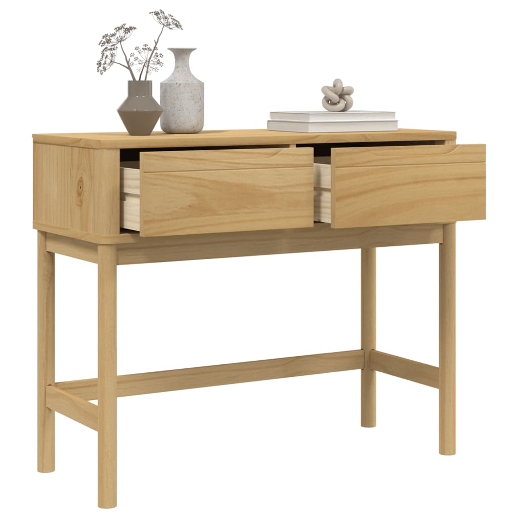 Măsuță Consolă Floro Maro Ceară 89,5X36,5X73 Cm Lemn Masiv Pin