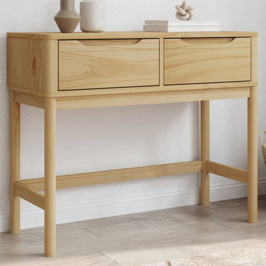 Măsuță Consolă Floro Maro Ceară 89,5X36,5X73 Cm Lemn Masiv Pin
