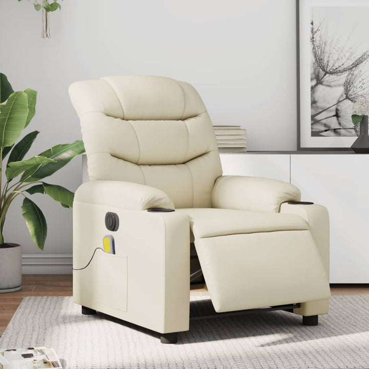 Vixl Fotoliu Electric Masaj Rabatabil, , Piele Ecologică
