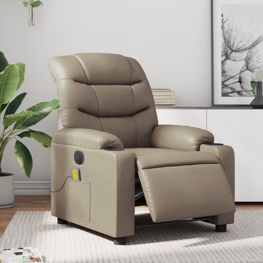 Vixl Fotoliu Electric Masaj Rabatabil, , Piele Ecologică