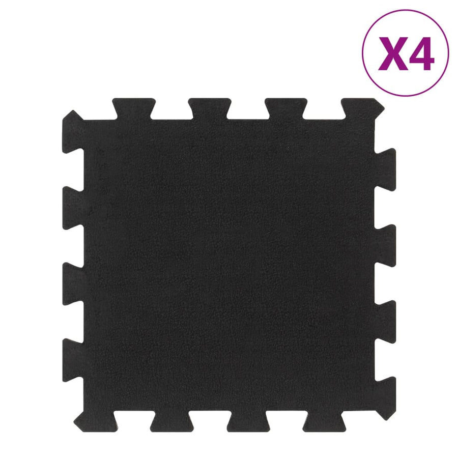 Plăci De Podea Din Cauciuc, 4 Buc., Negru, 16 Mm, 30X30 Cm