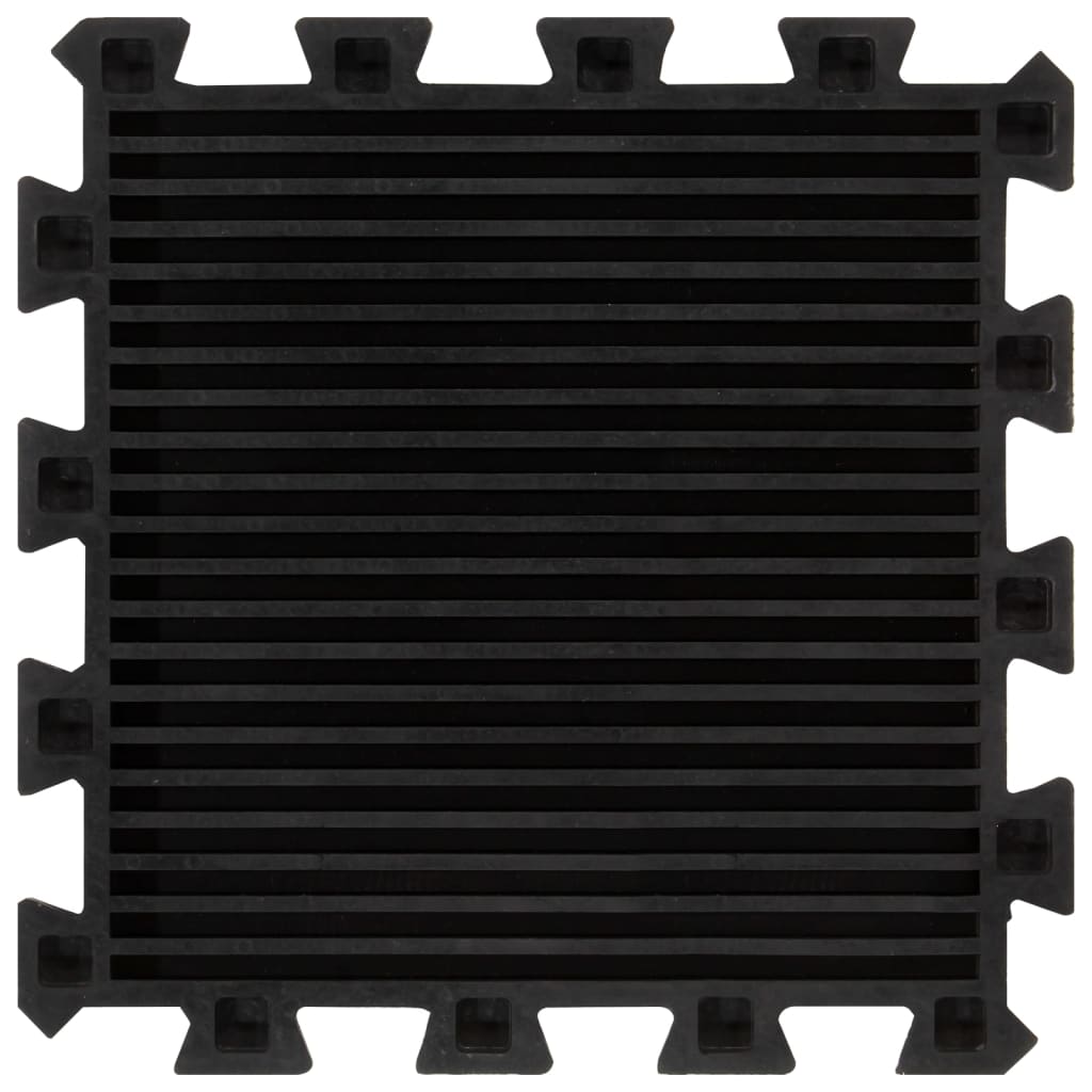Plăci De Podea Din Cauciuc, 4 Buc., Negru, 16 Mm, 30X30 Cm