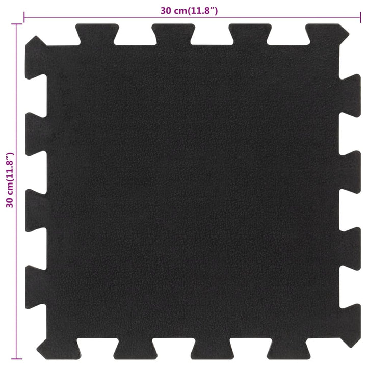 Plăci De Podea Din Cauciuc, 4 Buc., Negru, 16 Mm, 30X30 Cm