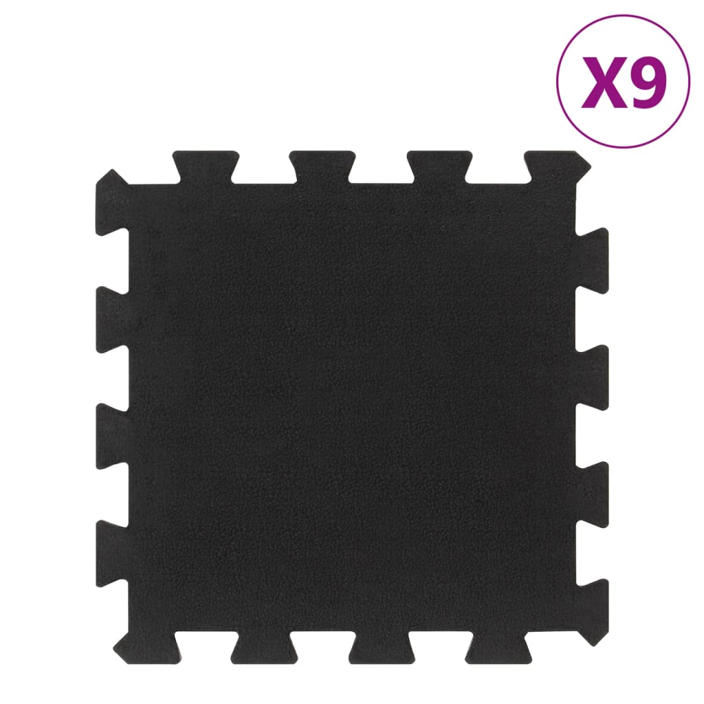 Plăci De Podea Din Cauciuc, 9 Buc., Negru, 16 Mm, 30X30 Cm