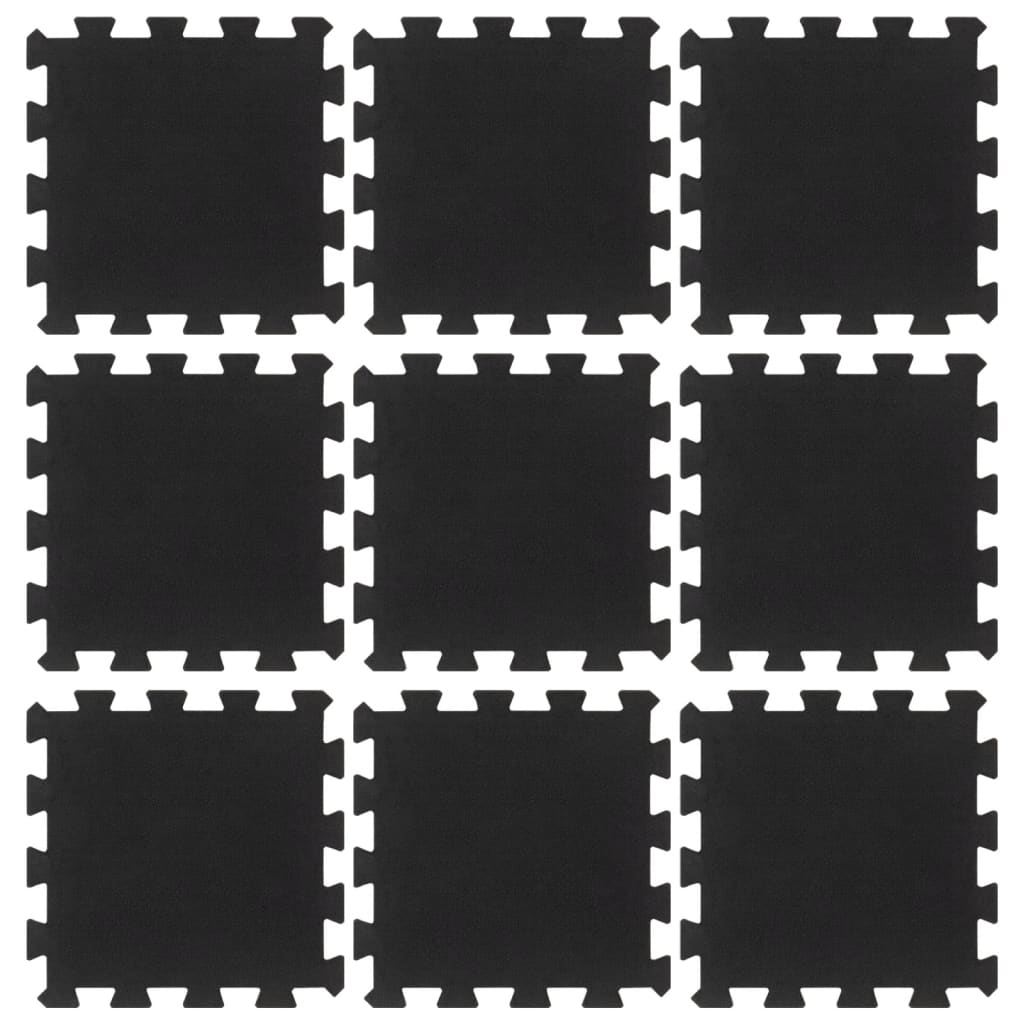 Plăci De Podea Din Cauciuc, 9 Buc., Negru, 16 Mm, 30X30 Cm