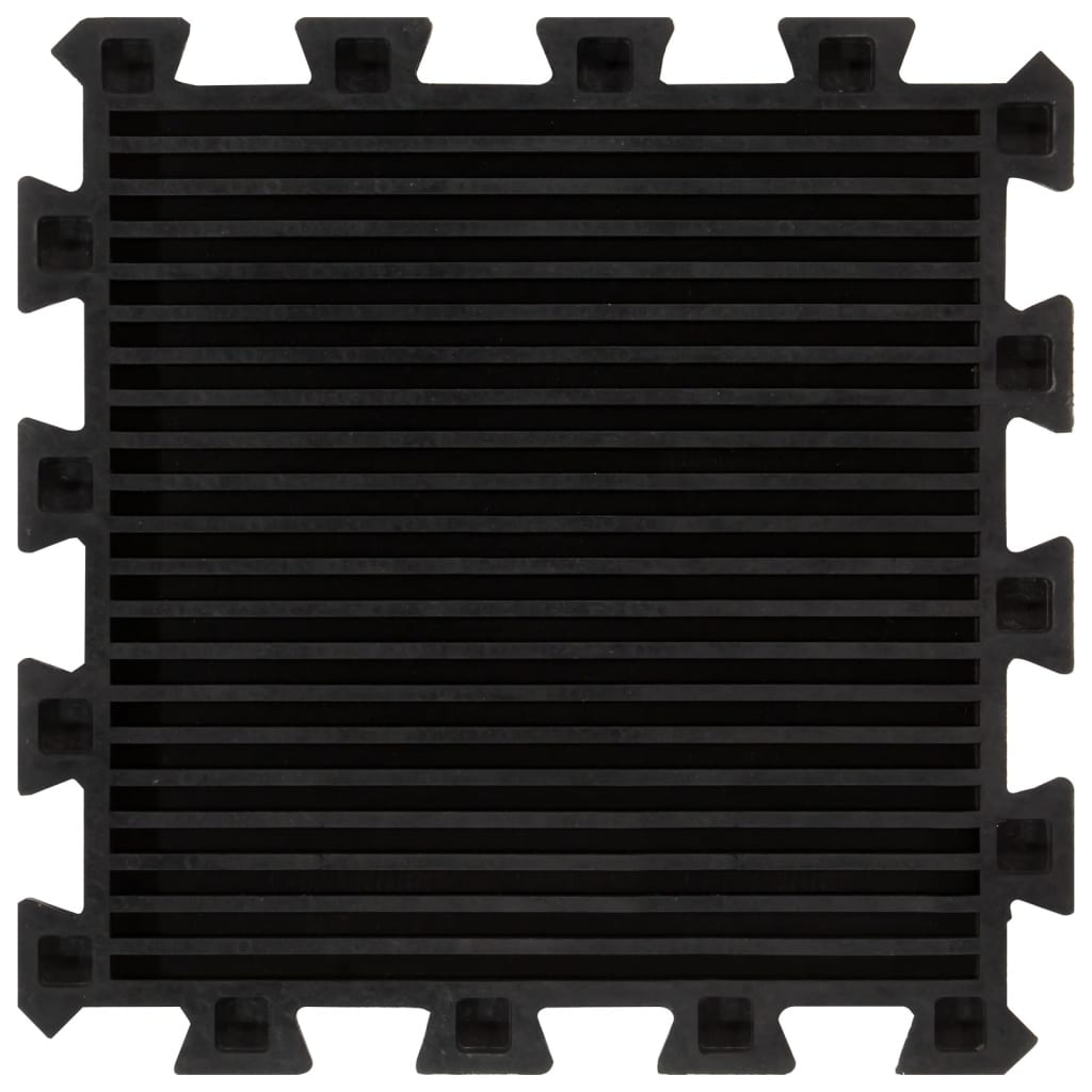 Plăci De Podea Din Cauciuc, 9 Buc., Negru, 16 Mm, 30X30 Cm