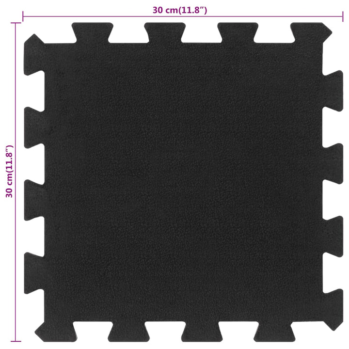 Plăci De Podea Din Cauciuc, 9 Buc., Negru, 16 Mm, 30X30 Cm
