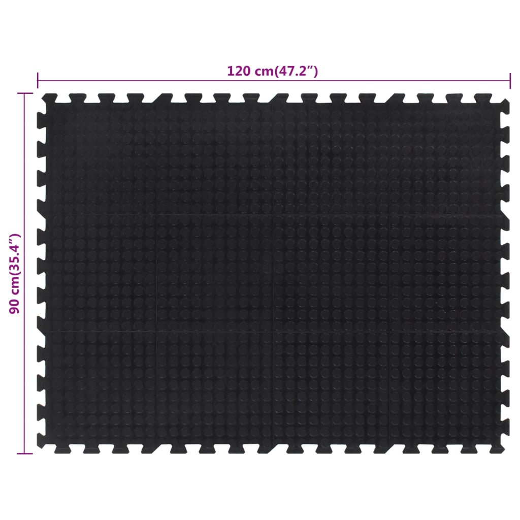 Placă De Podea Din Cauciuc, Negru, 12 Mm, 90X120 Cm
