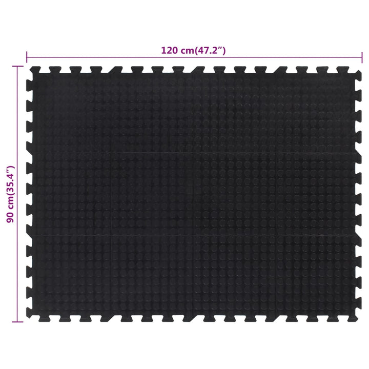 Placă De Podea Din Cauciuc, Negru, 12 Mm, 90X120 Cm