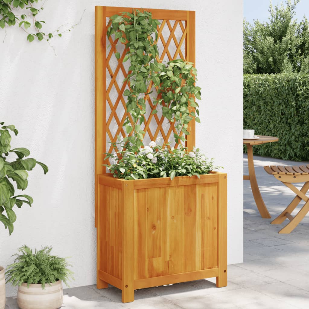 Jardinieră Cu Spalier, , Lemn Masiv Acacia