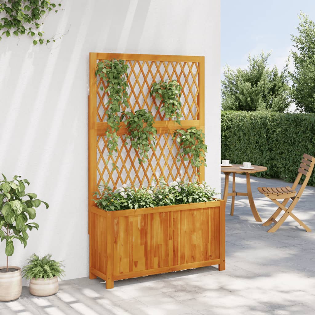 Jardinieră Cu Spalier, , Lemn Masiv Acacia