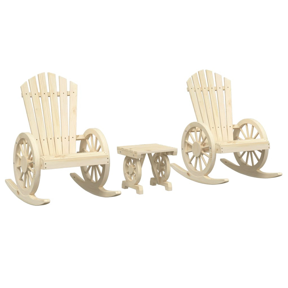Set Mobilier De Grădină, 3 Piese, Lemn Masiv De Brad