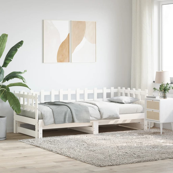 Pat De Zi Extensibil, 2X(90X190) Cm, Lemn Masiv De Pin