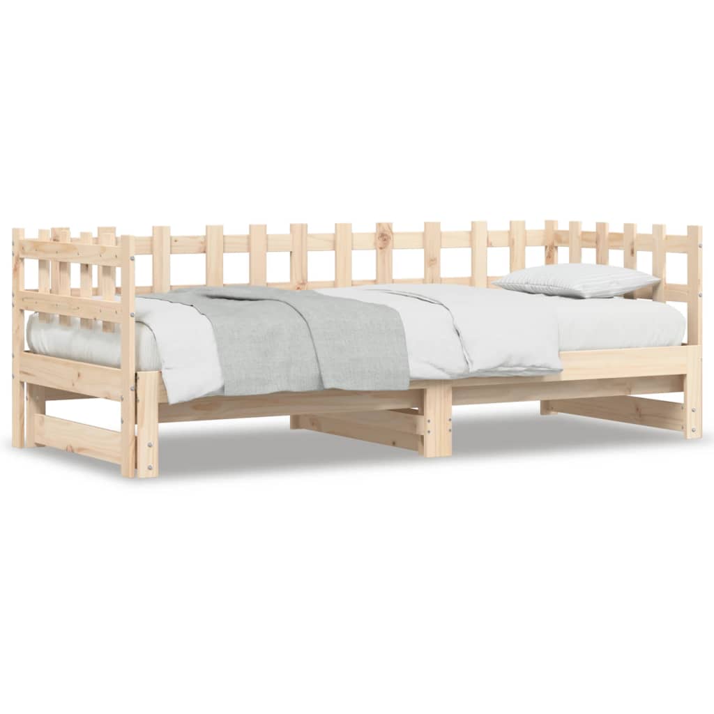 Pat De Zi Extensibil, 2X(90X190) Cm, Lemn Masiv De Pin