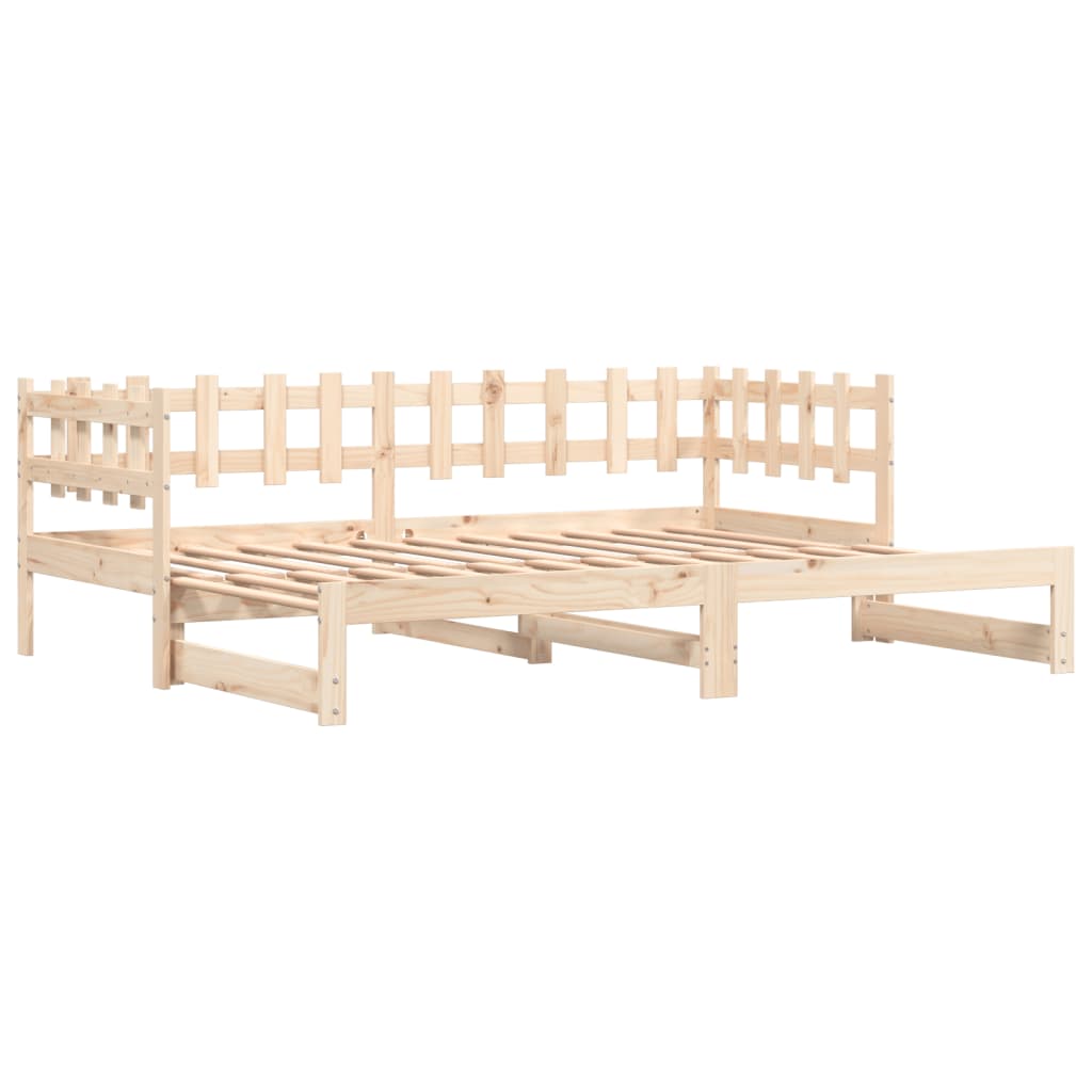 Pat De Zi Extensibil, 2X(90X190) Cm, Lemn Masiv De Pin