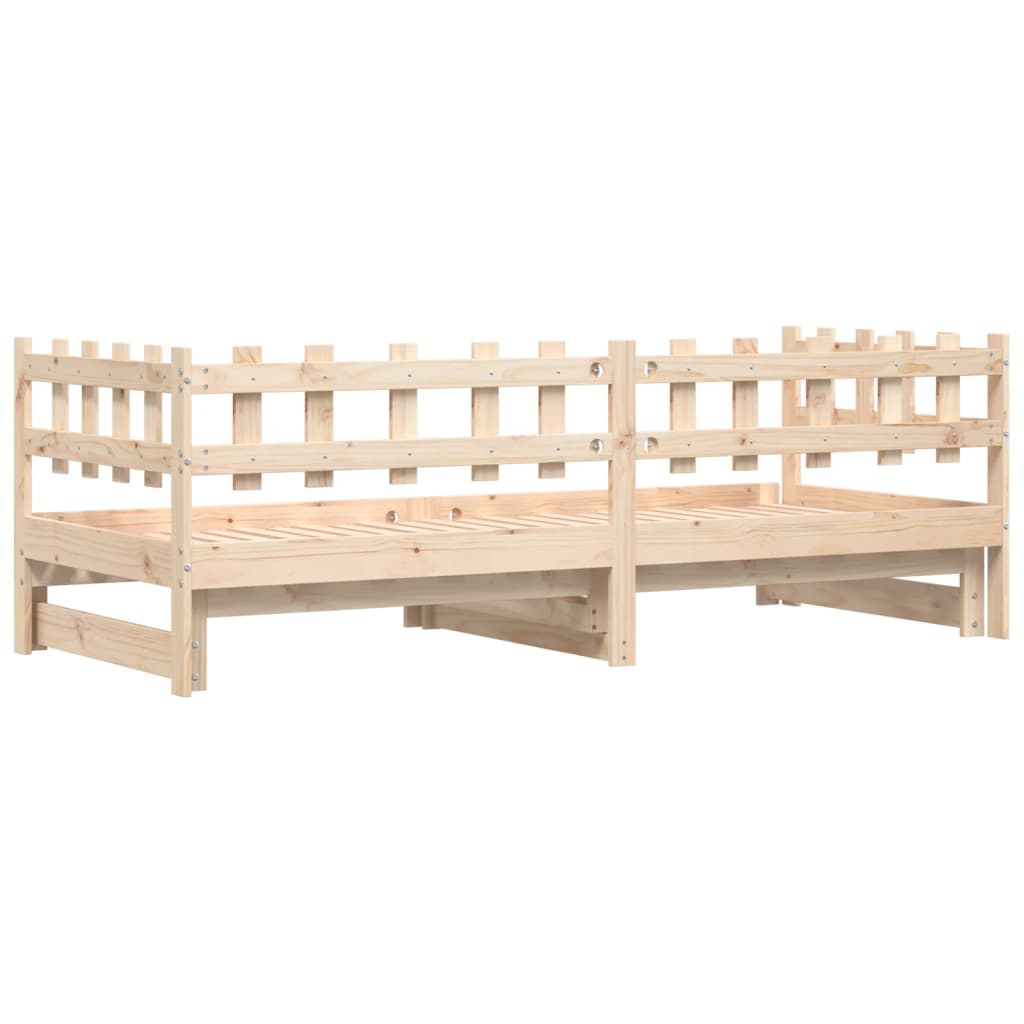 Pat De Zi Extensibil, 2X(90X190) Cm, Lemn Masiv De Pin