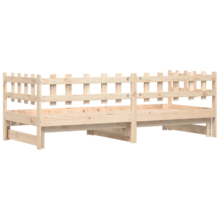 Pat De Zi Extensibil, 2X(90X190) Cm, Lemn Masiv De Pin