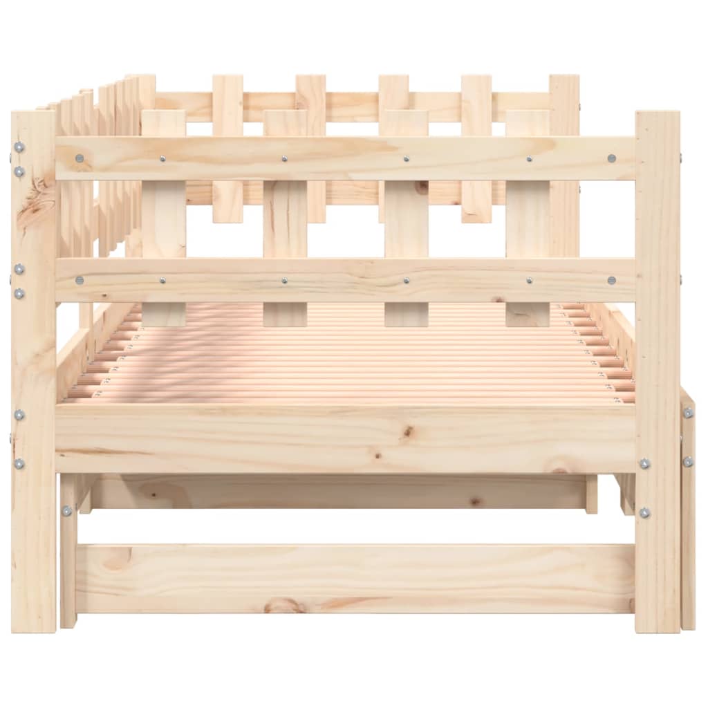 Pat De Zi Extensibil, 2X(90X190) Cm, Lemn Masiv De Pin