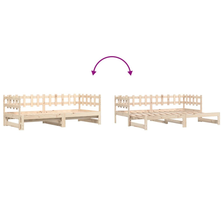 Pat De Zi Extensibil, 2X(90X190) Cm, Lemn Masiv De Pin