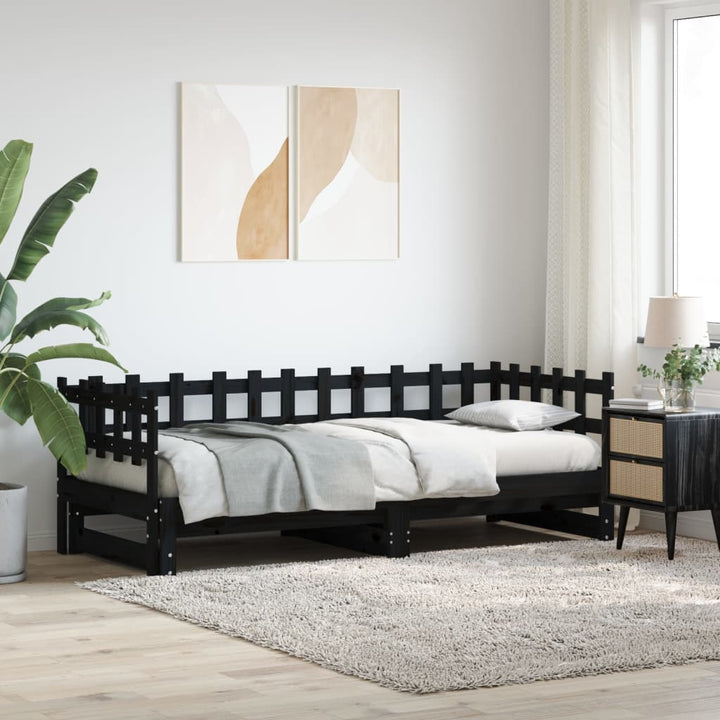 Pat De Zi Extensibil, 2X(90X190) Cm, Lemn Masiv De Pin